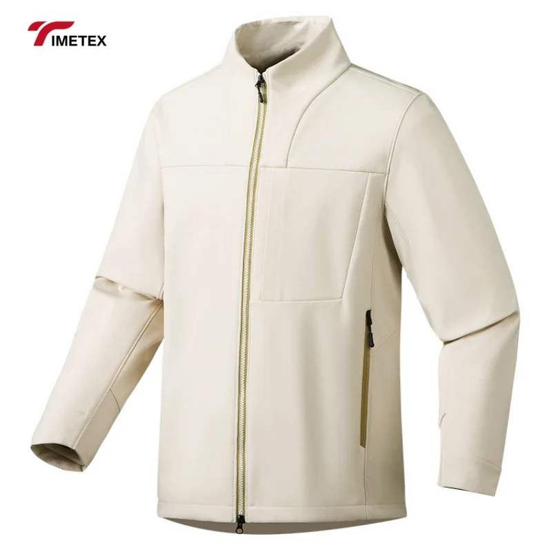 TIMETEX OEM Soft Shell Fleece Windbreaker High Quality Canvas Thin Stand Plain Dyed Logo for Camping Outdoor Use Warm Logo