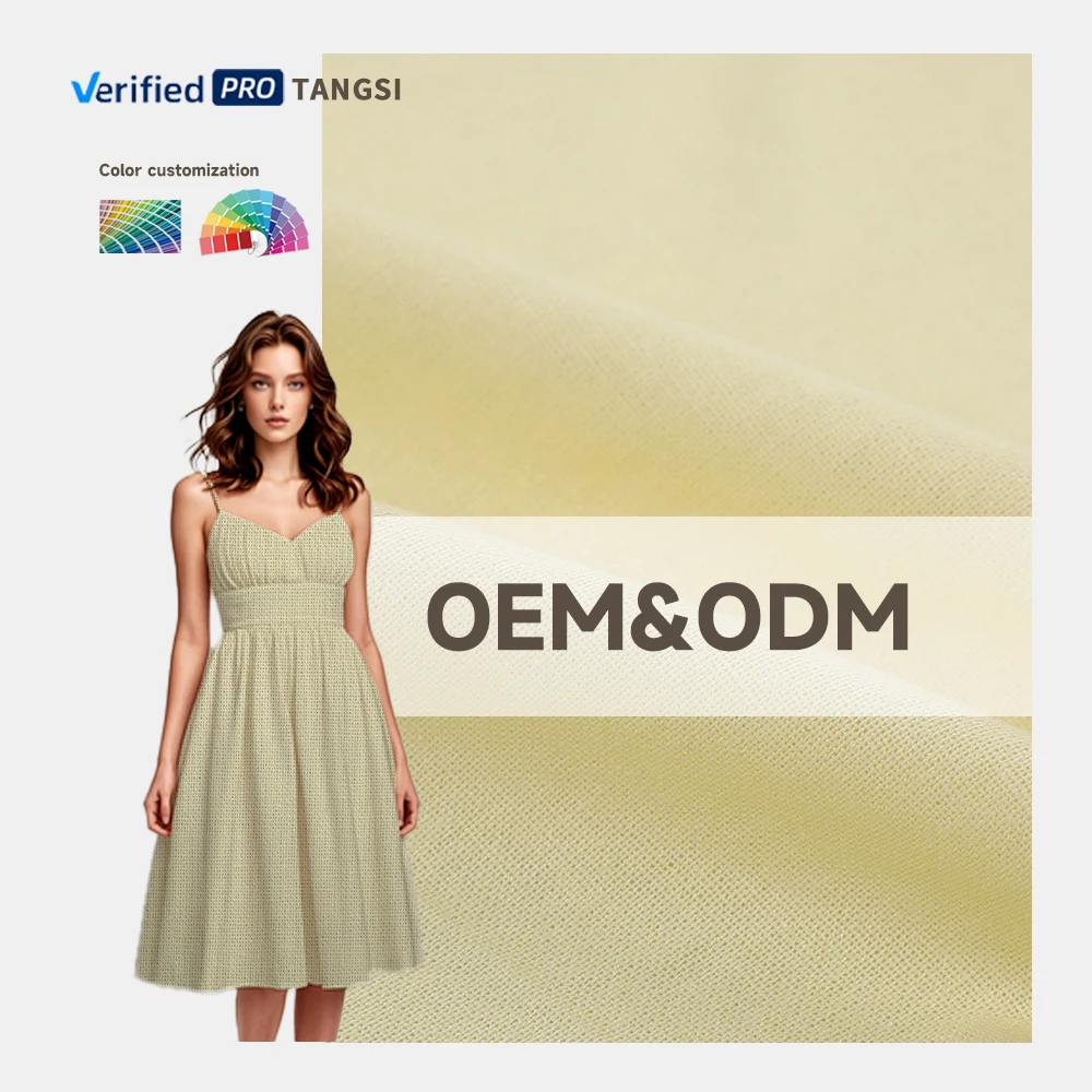 High Quality Organic Woven Plain Breathable Eco-Friendly Linen/Viscose Fabric for Women's and Girls' Dresses-Custom Apparel