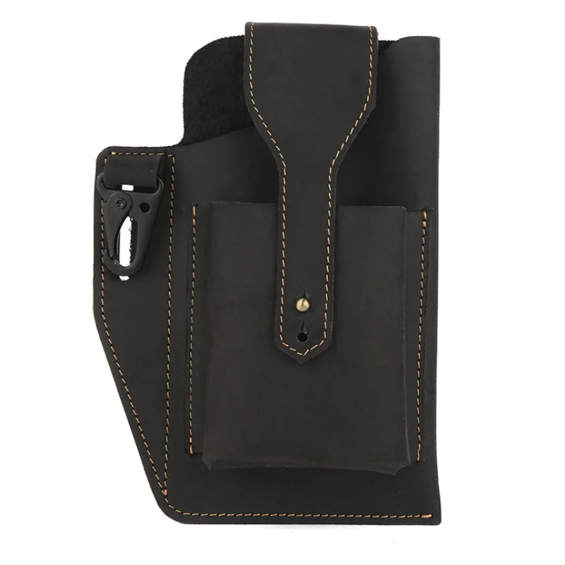 Messenger Bag Uomo Fondina Da Cintura Per Cellulare In Pelle, Custodia Da Cintura Borsello Uomo In Pelle - Foto 13