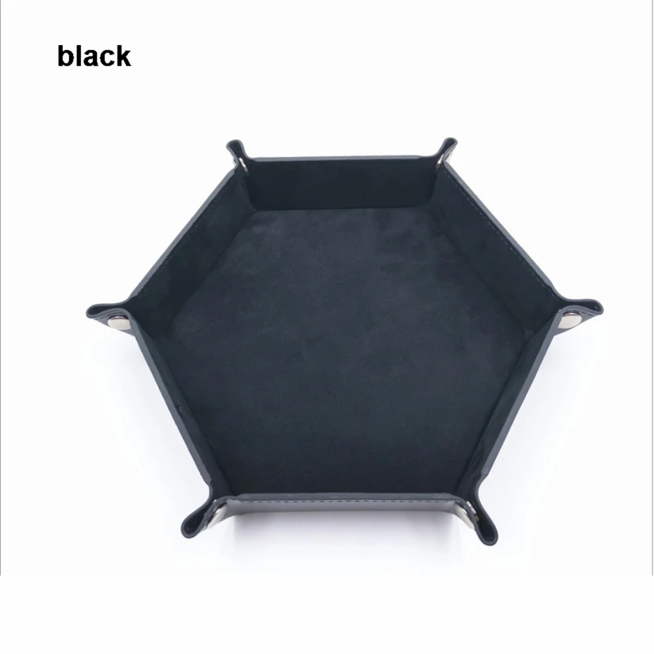 Крупный шестигранный цветной ящик для костей 23*23*4 см из искусственной кожи и бархата с 6 лицами хранения поднос dnd