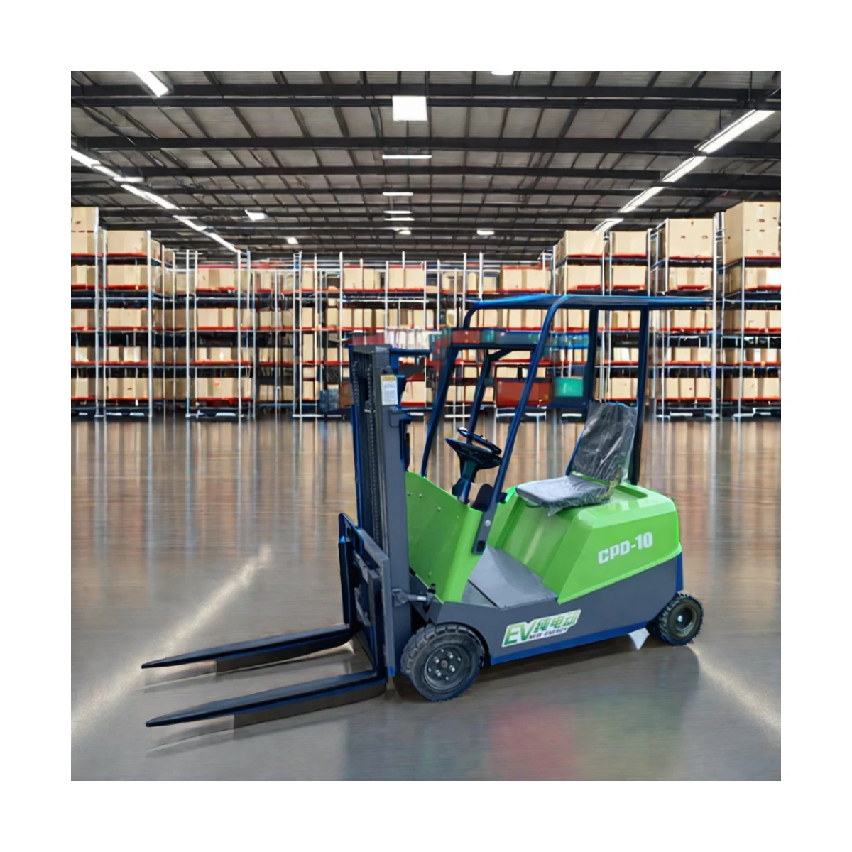 NASEDI Brand china CPD12 Three-Wheeled Factory 3 m hydraulic truck retractable portable 48 v lithium 1.2 ton battery forklift