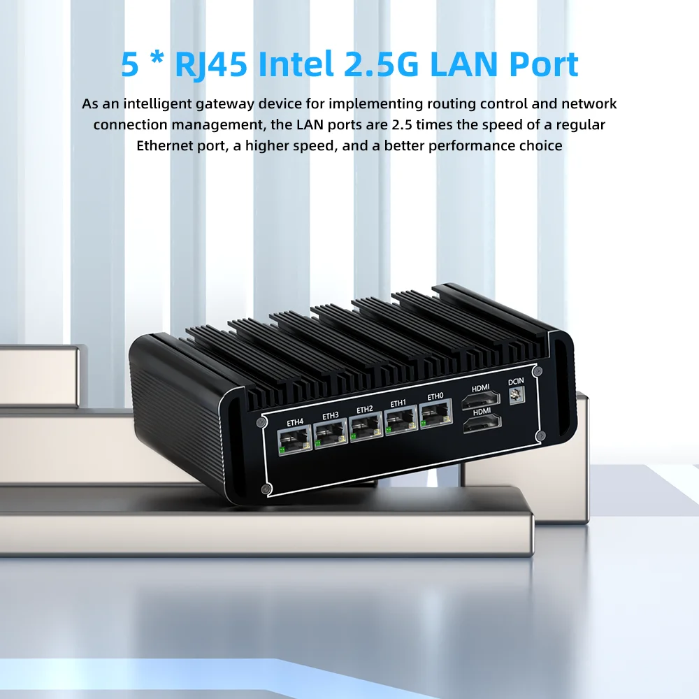 ファイアウォールMinipcN100 Linux Pfsense 5 NIC I225V2.5G ファイアウォールMinipcN100 Linux Pfsense 5 NIC I225V2.5G