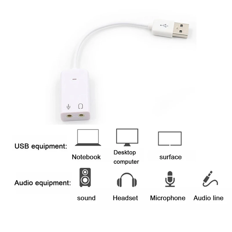 Carte Son Externe USB 2.0 7.1 - Adaptateur Audio Plug & Play Avec Entrée Micro - Pour PC, Ordinateur Portable