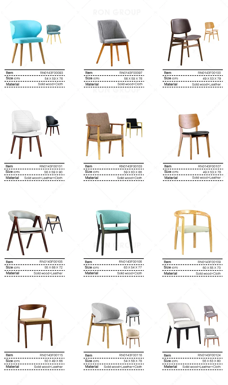 Hot Sale Modern Simple Style Restaurant Furniture Ash Solid Wood Frame Restaurant Chairs Wooden Chair Dining Chairs