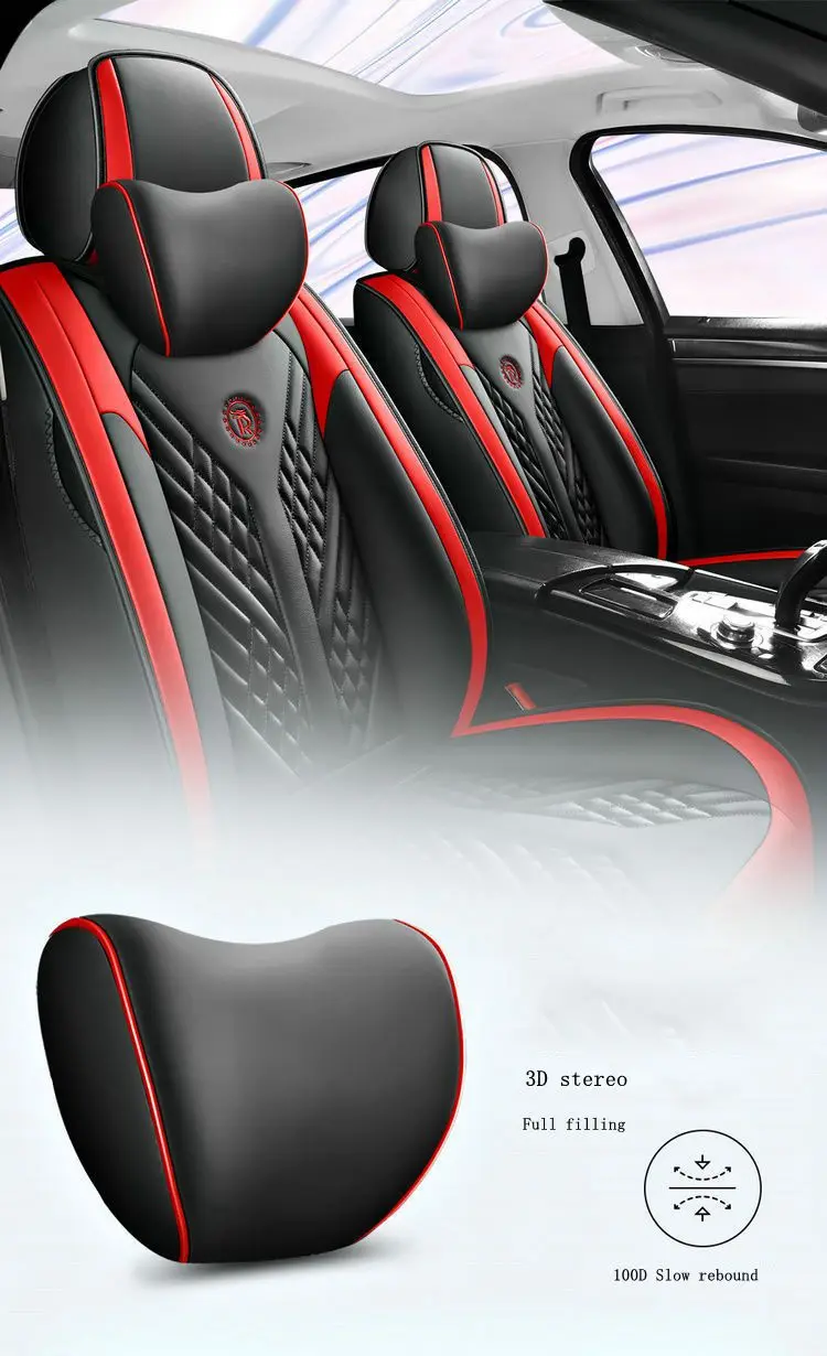 Luxury Pvc Leather Custom Car Seat Covers Full Set Seat Covers Unique Sports Cushion Cover For