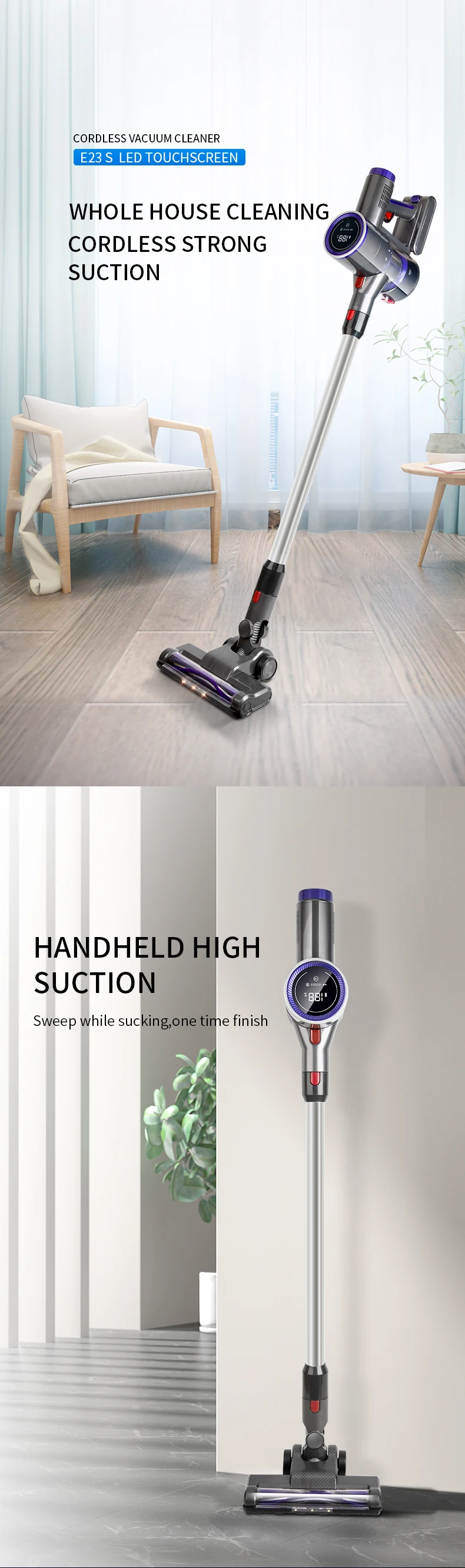 Charges Quickly Easy To Use Cordless Cleaner Vacuum Wireless Stick 2 In