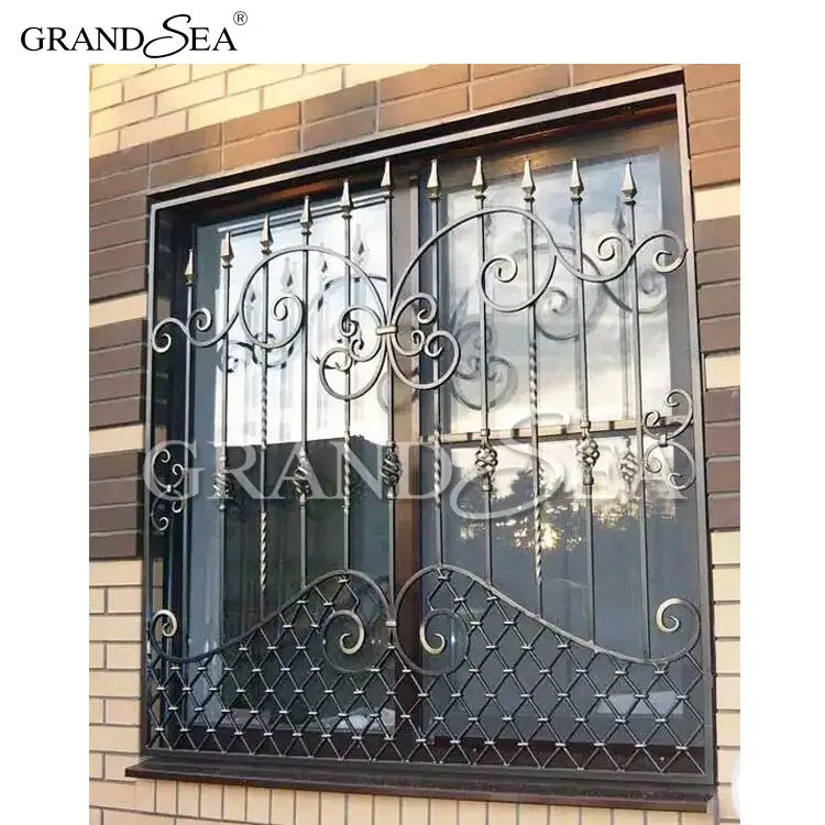 Modern House Safety Intergrated Simple Steel Window Grill Design