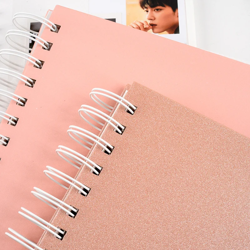 Оптовая продажа, Kpop, фотоальбом для скрапбукинга, спиральная переплетная бумага, ПВХ, самоклеящийся фотоальбом