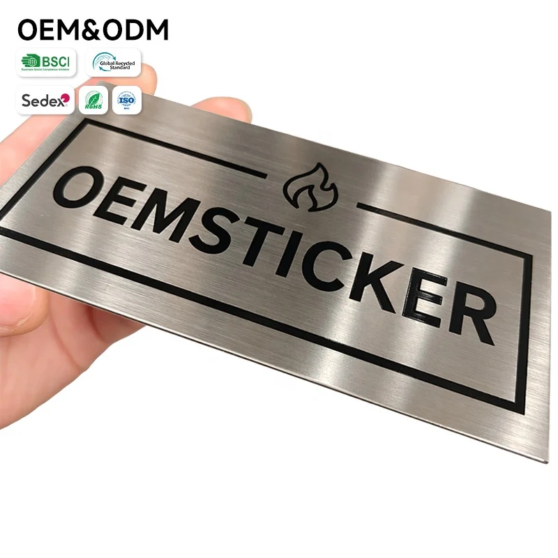 Custom Stainless Steel Nameplate 304 316 SS Etching Metal Industrial Labels Corrosion Resistant Tags