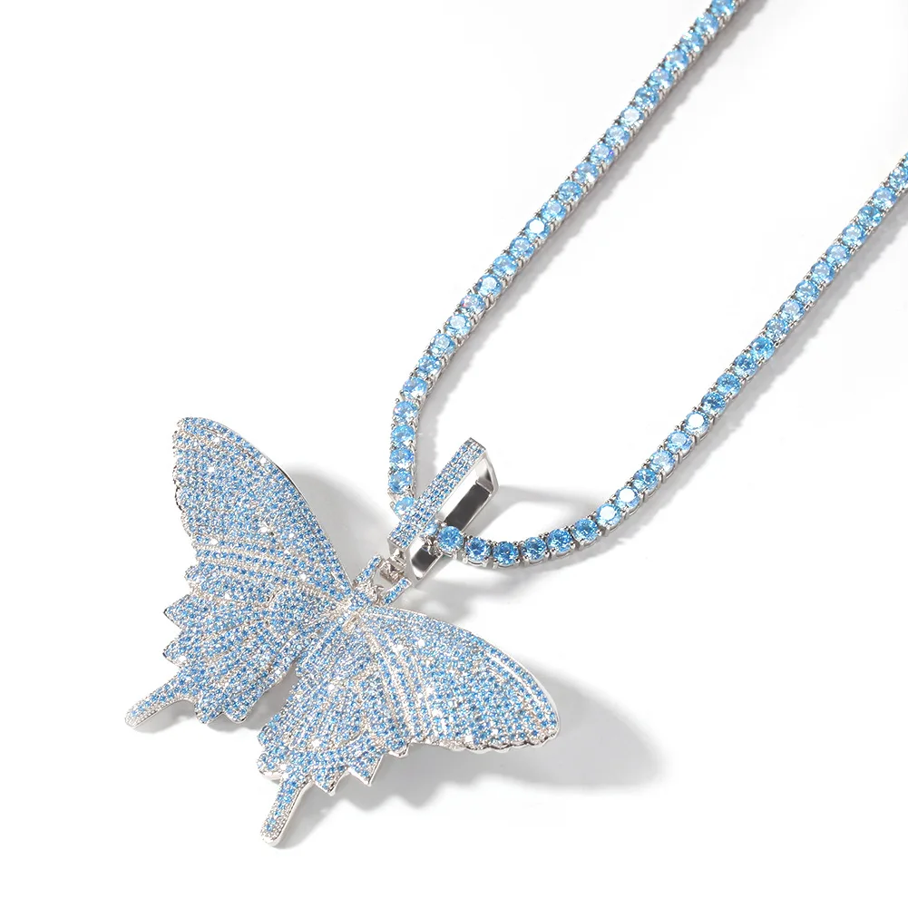 blue butterfly diamond necklace