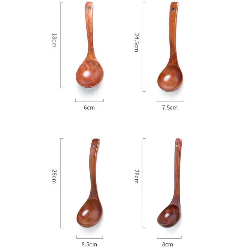 2 Cucharas De Café De Madera Nanmu - Mango Largo 20.1 Cm, Ideales Para Té, Miel, Cocina Y Repostería