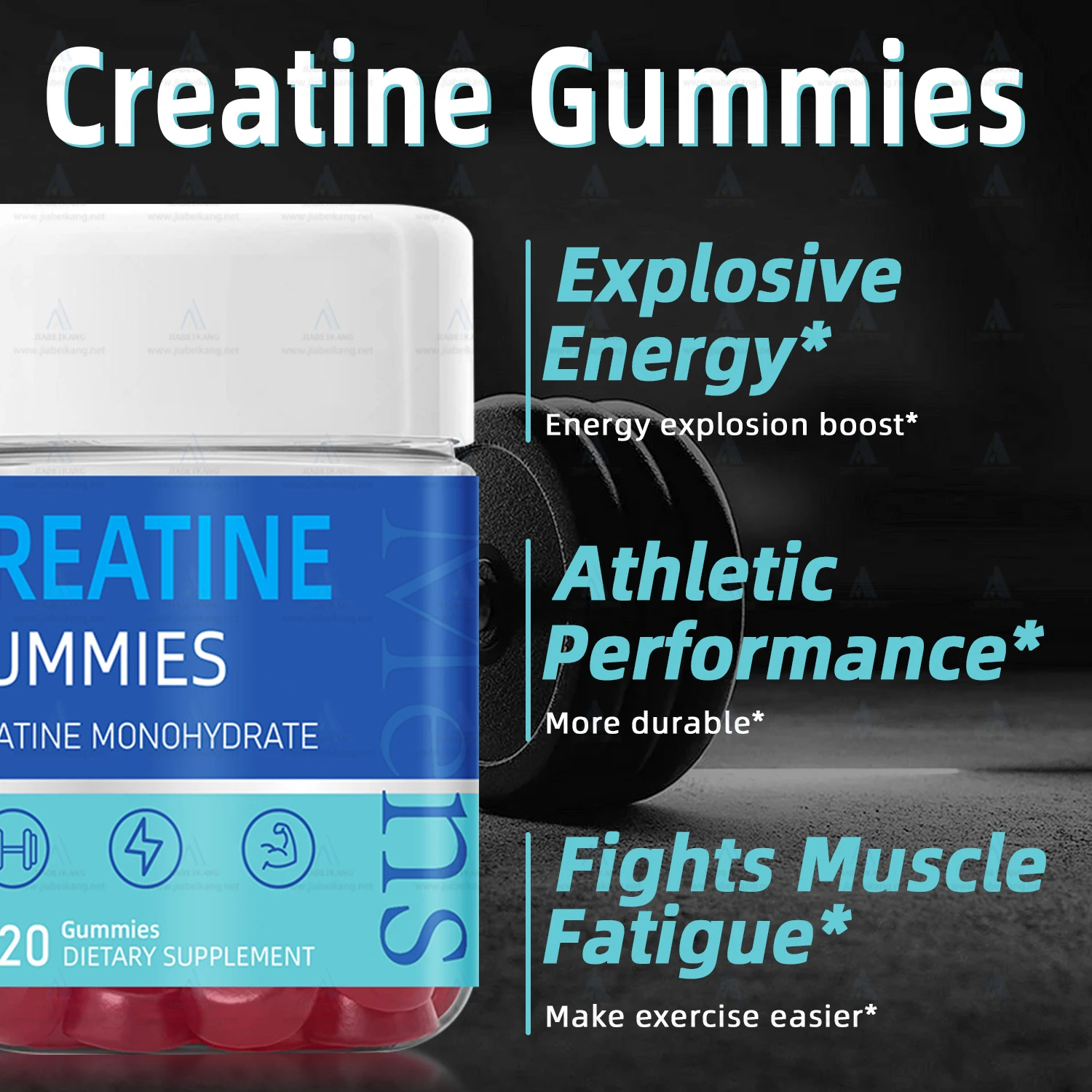 Creatine Monohydrate Boost Energy Pre Workout Supplement Gummy Muscle Building Creatine