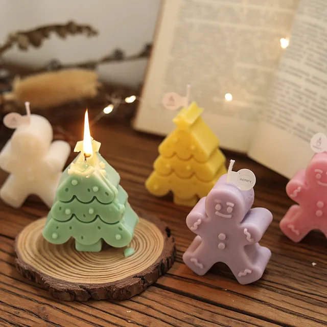 Aromatherapy candles Christmas tree shaped candles bedroom bedside tabletop decorations Christmas party decorations