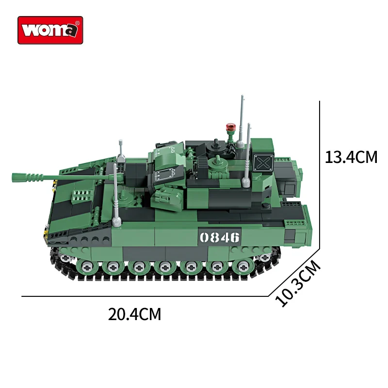 WOMA TOYS Kids Intellectual Educational WW2 AJAX Armoured Car Vehicle Soldiers 1 in 4 Toy Model Hobby Building Blocks Brick Set