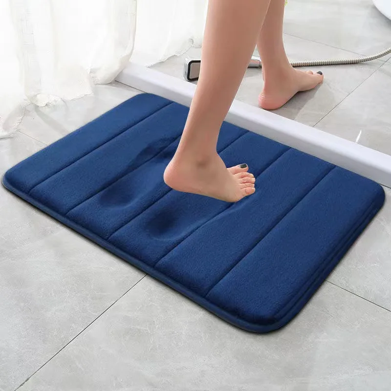Thickened Memory Sponge Carpets Memory Foam Bath Mat Super Absorbent Anti-slip Mat Quick Dry Soft Mat for Shower