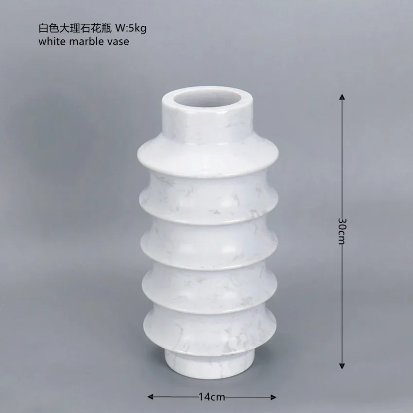 product custom black nordic style home decor creative flower vase marble-5