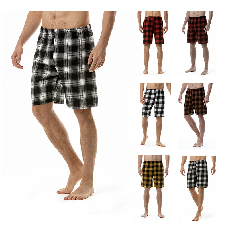 2023 New Fashion Men's Loose Plaid Sleeping Pants Night Pants For Men Flannel Fabric Casual