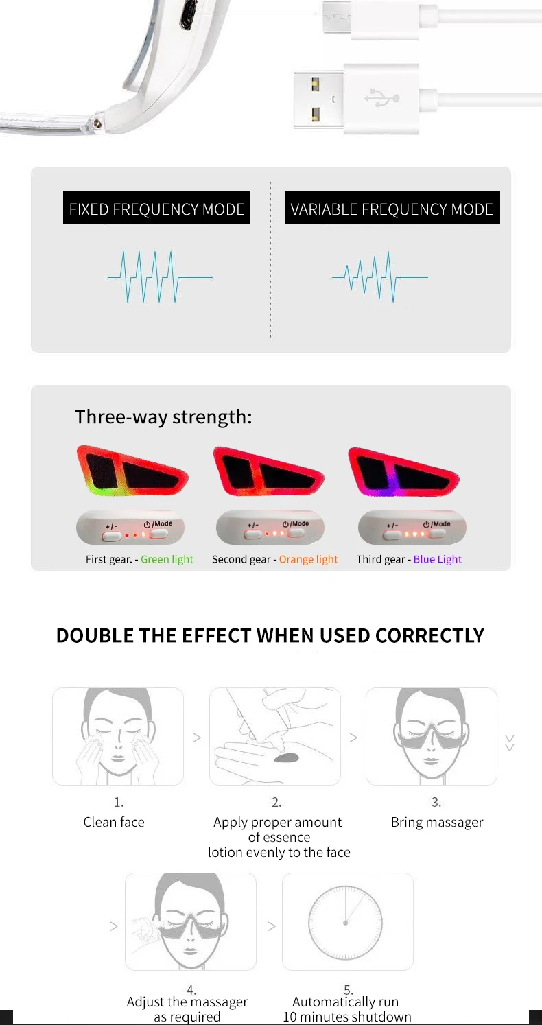 3d Eye Vibration Led Red Light Therapy Device Antiaging Roller Tool