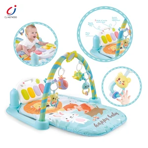 Chengji Newborn Baby Pedal Mat Piano Blue Learning Play Mats Functional Light Music Baby Fitness Stand Pedal Piano