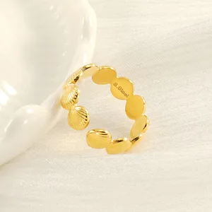 Europe United States Ins Style Vintage Geometric Stainless Steel Women's Ring Opening Niche Fashion All-match