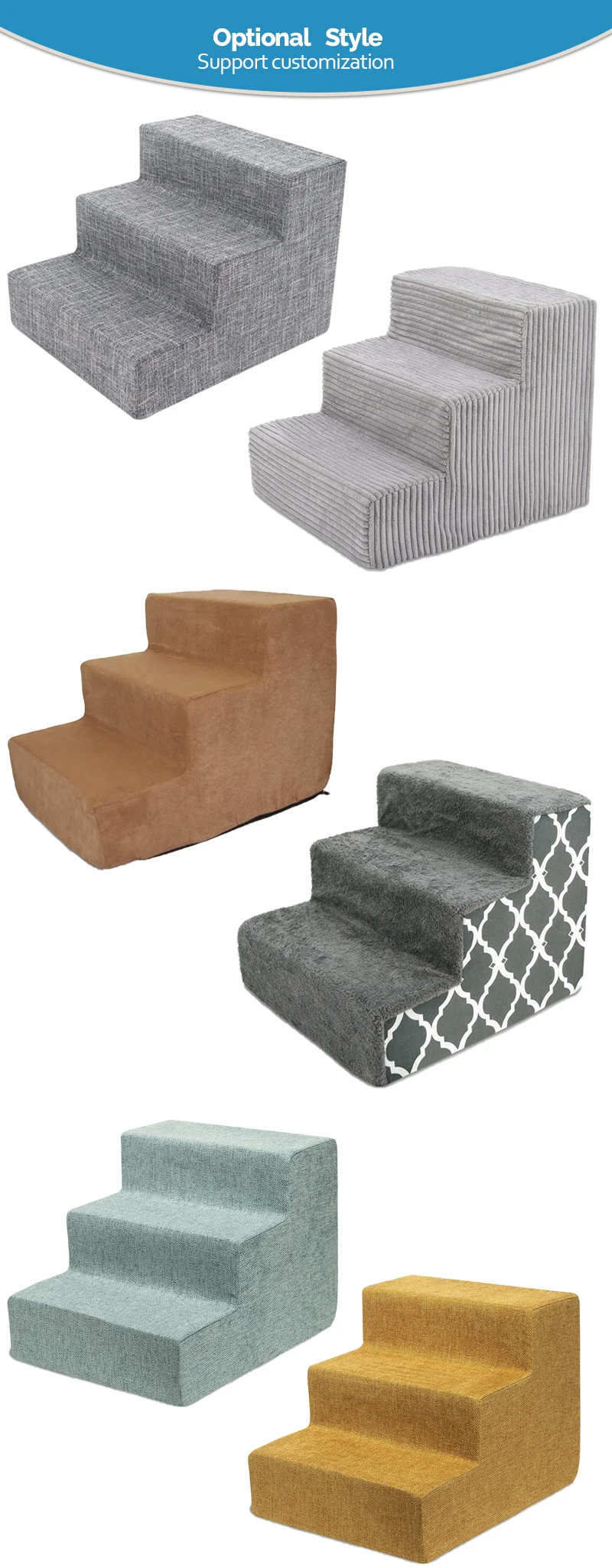 New Multifunction Portable Pet Stairs Memory Foam Folding Pet Stair