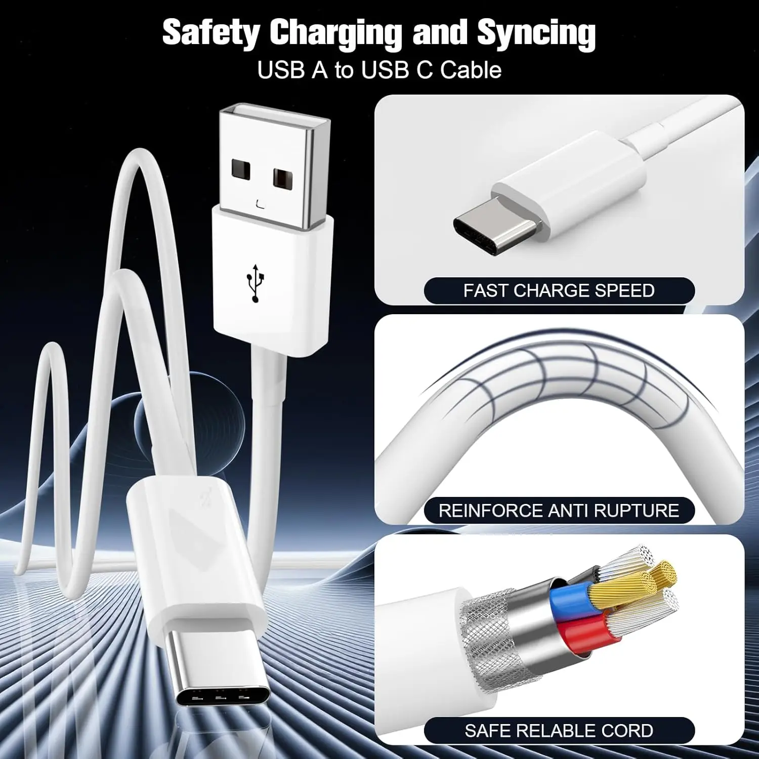 Factory Wholesale PD Fast Charging Type C USB Charger Cable 1m Smart Mobile Phone Data Cable iPhone Android Compatible