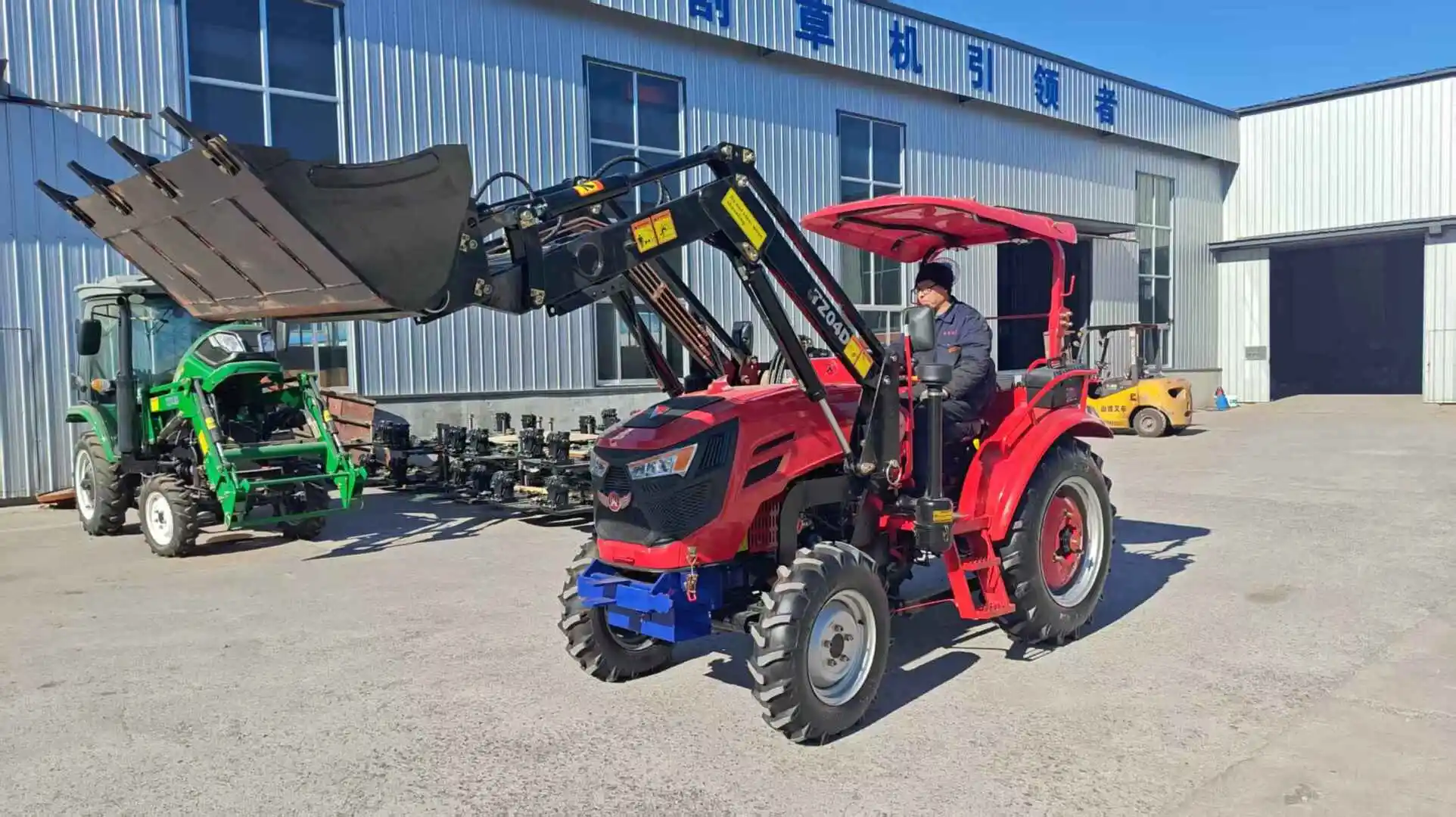 CE COC Multi-Purpose 4WD Farm Tractors Sunroof 40HP 50HP 60HP 70HP 80HP Compact Tractor with Front Loader for Europe All Terrain