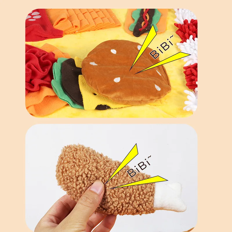 Funny Hamburger Adjustable Snuffle Mat Dog Pet Sniffing Feeding Mat Dog Puzzle factory