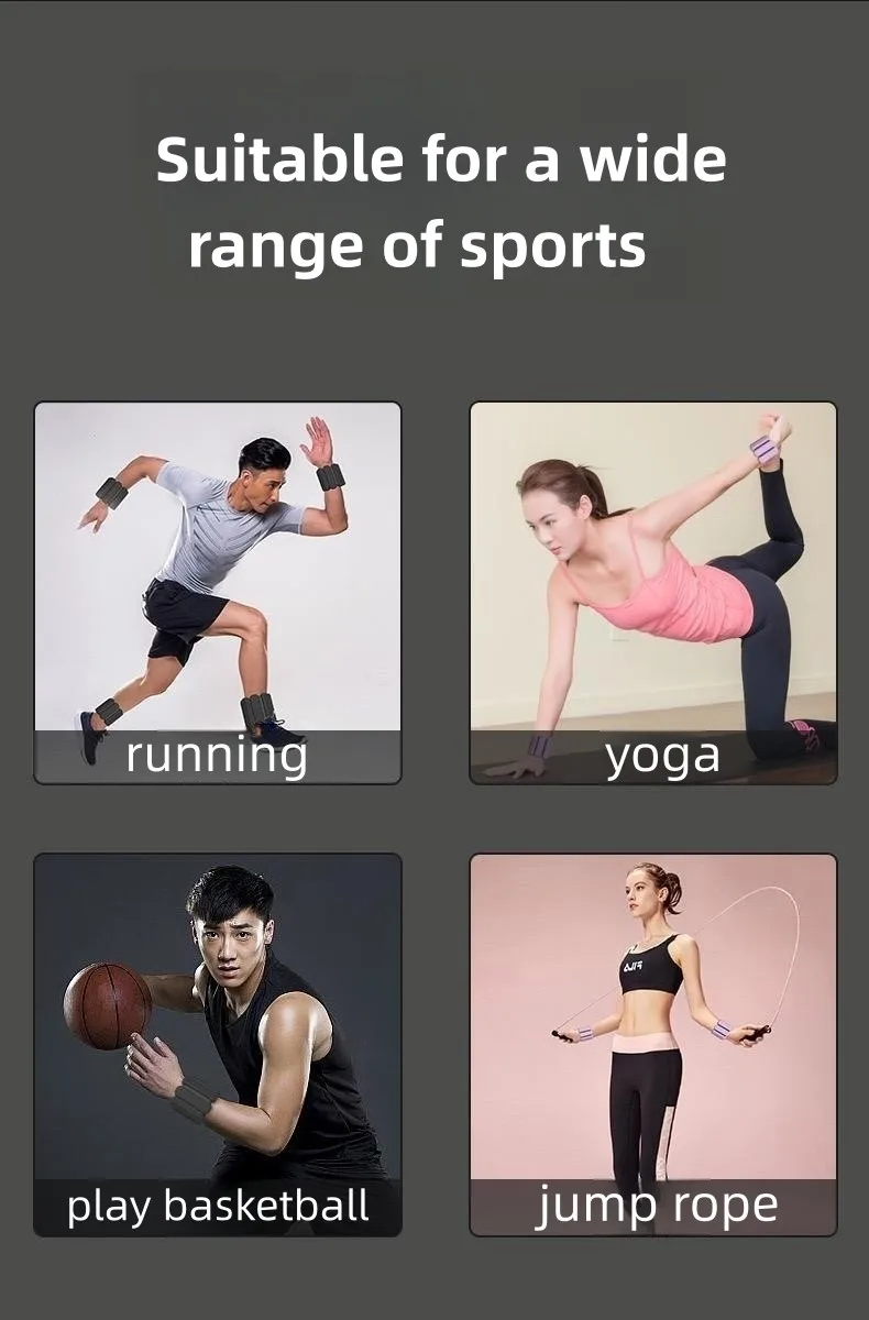 Multicolor Adjustable 2lb Silicone Exercise Training Yoga Wrist Weight