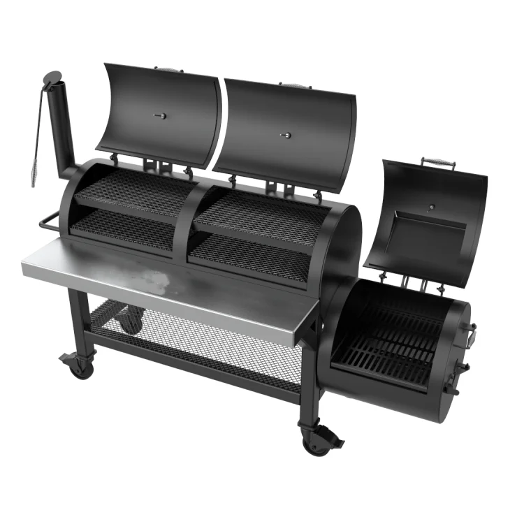 Customized Large Outdoor Barbecue Grill With Wheels Charcoal Bbq Grills 