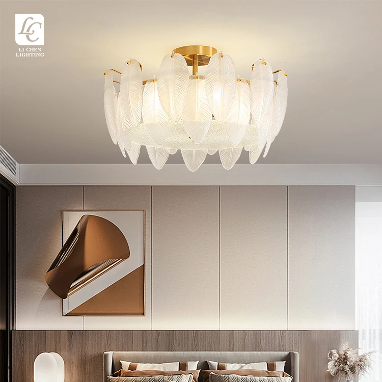 C0018 Modern Flush Mount Glass Ceiling Light – Luxury Round LED Lamp for Corridor & Hallway LED Glass Ceiling Light