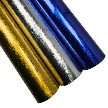 High Glossy Gold Silver Blue Electroplated Forged Carbon Fiber Wrap Foil Wrap Vinyl Car Wrap Decals for Vehicle Stickers
