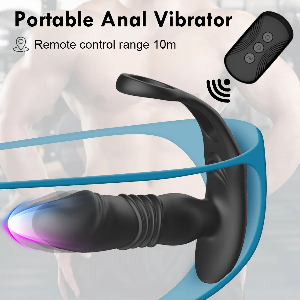 Snk Double Ring Remote Control Retractable Anal Plug Prostate Massager Male And Female Shared 8138