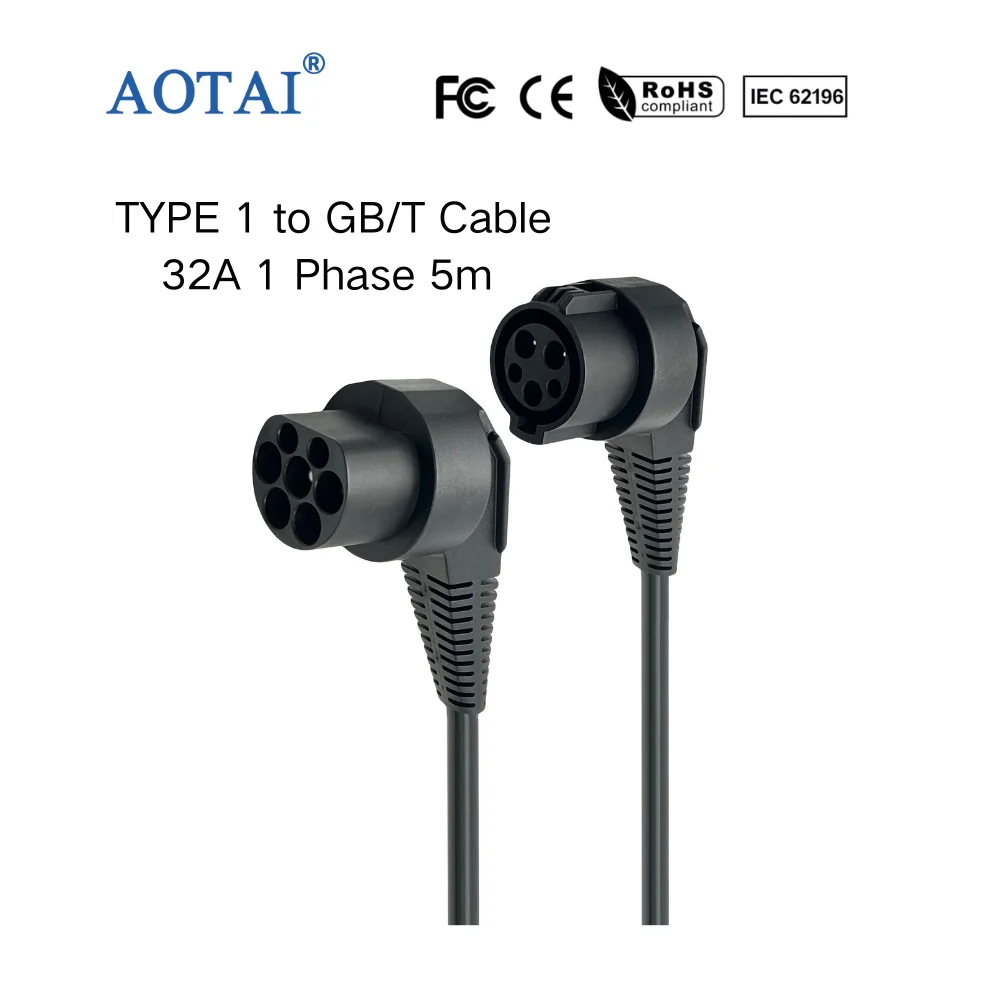Adaptateur de charge AOTAI SAE Type 1 vers GB/T, adaptateur de charge pour véhicule électrique, câble J1772 vers GBT