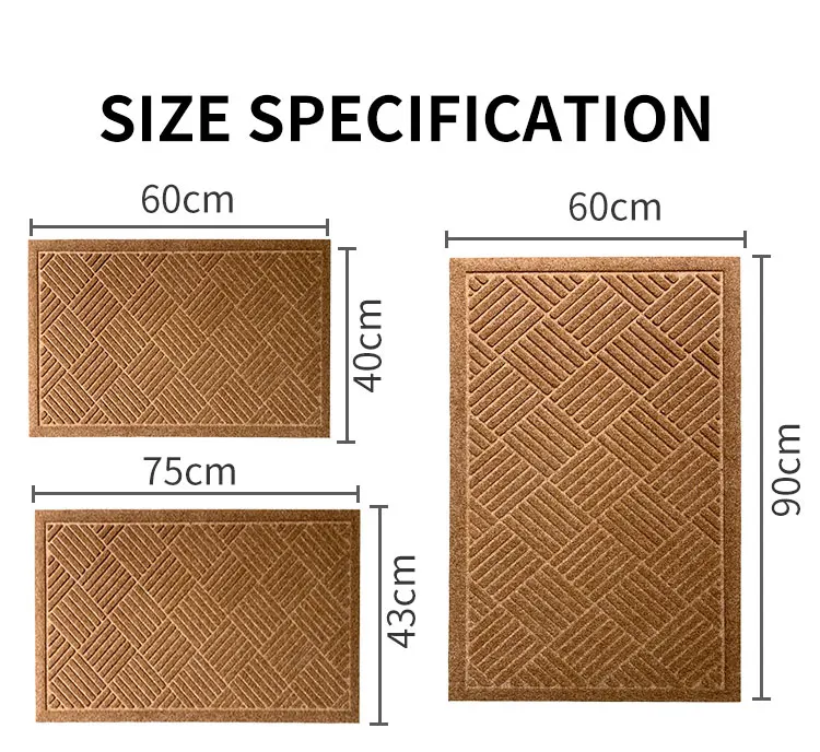 Hot Sale Custom Embossed Design Non-Slip Outdoor Coconut Brown Entrance Door Mat(图11)