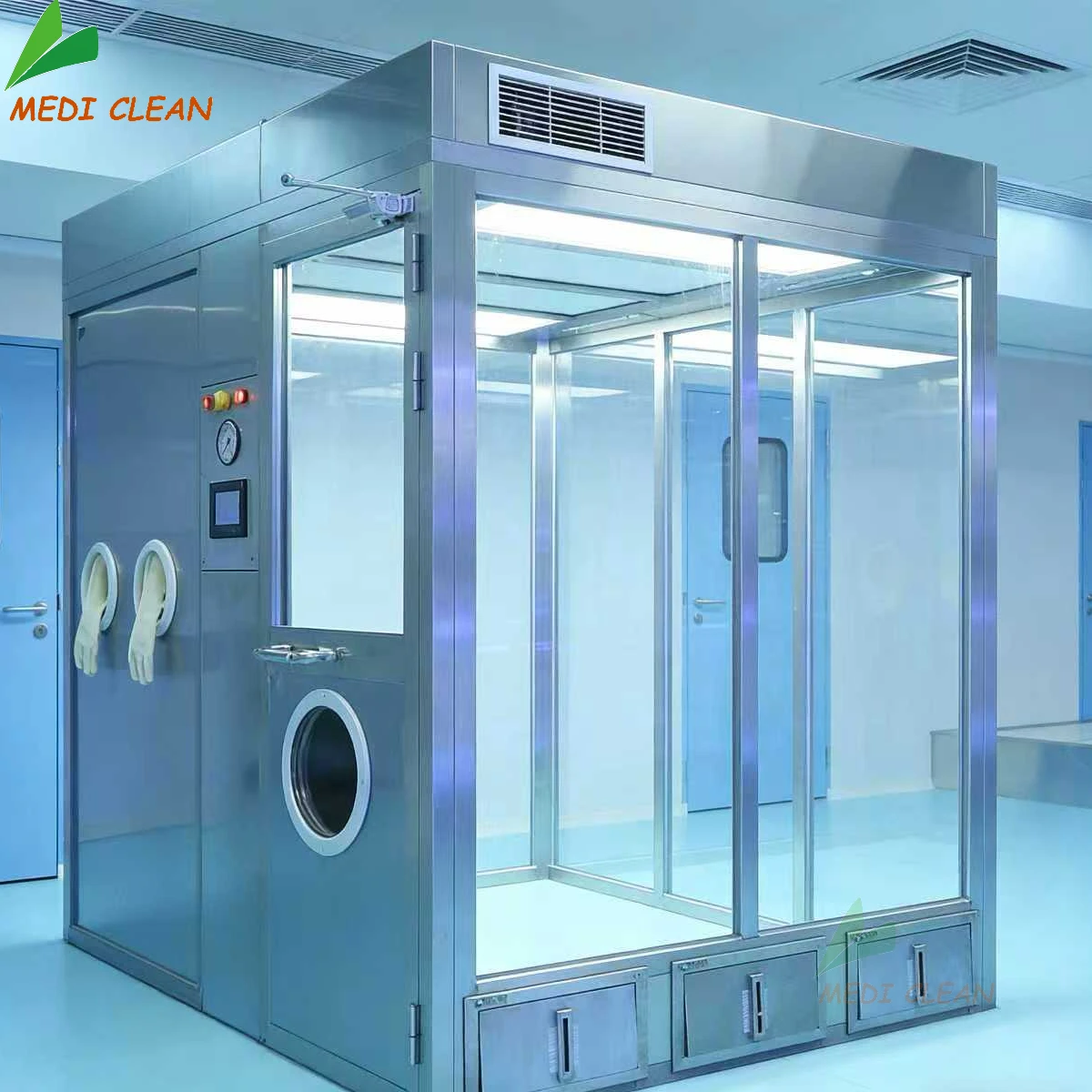 Clean Room Booth Stainless Steel Toughened Glass Laminar Flow Clean Room Booth Laminar ...