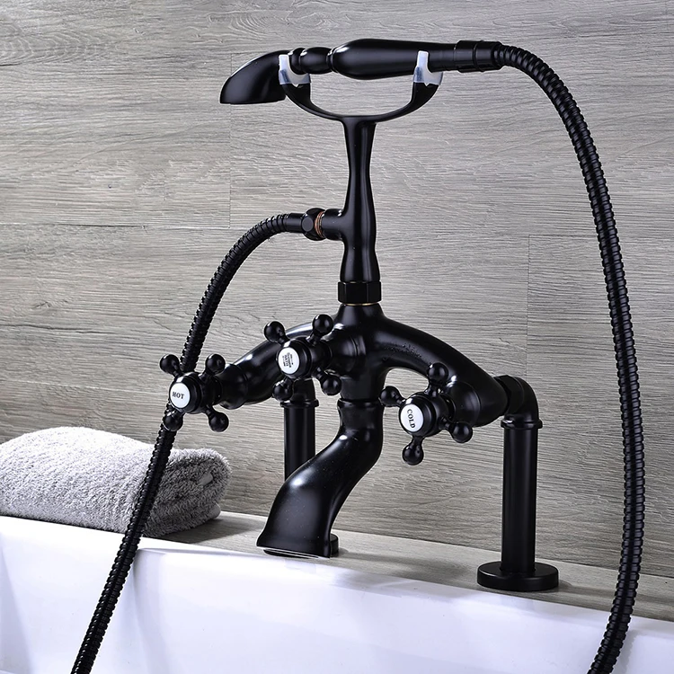 Grifos de bañera montados en cubierta mezclador de bañera de baño de llenado de bañera