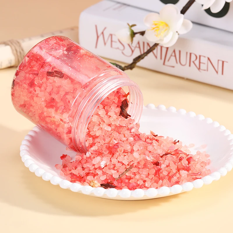 Оптовая продажа, органические соли для ванны роскошного цвета с цветами, скраб для тела, спа