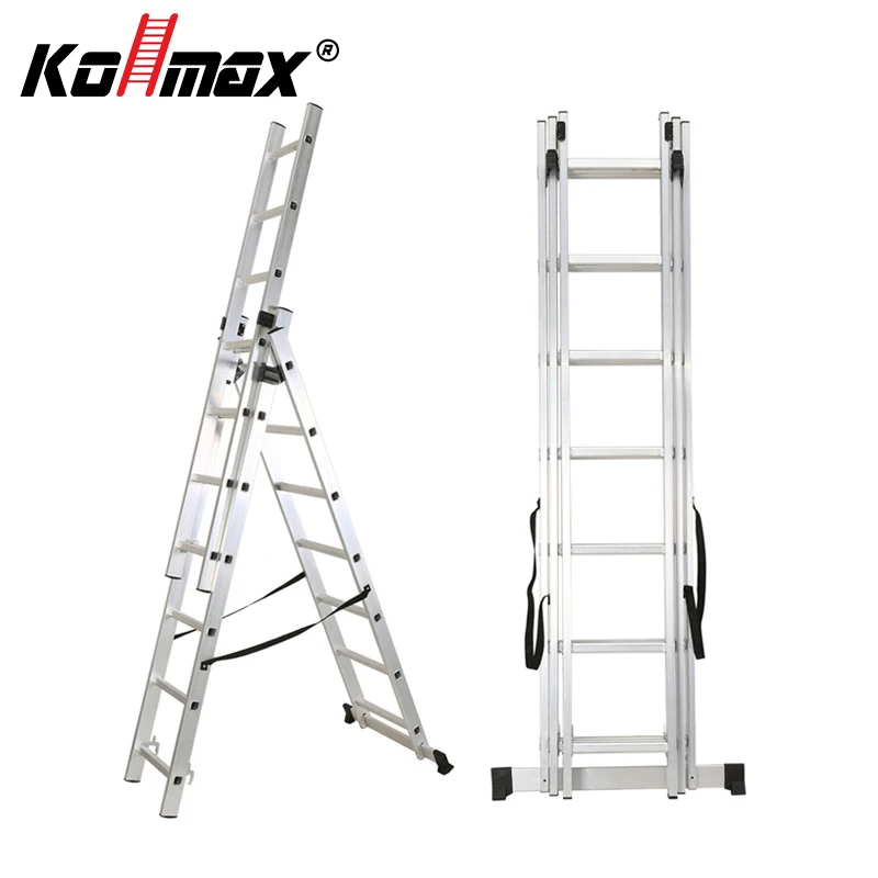 Aluminum 3 Section Extension Ladder With EN131 Household Factory Warehouse Roof
