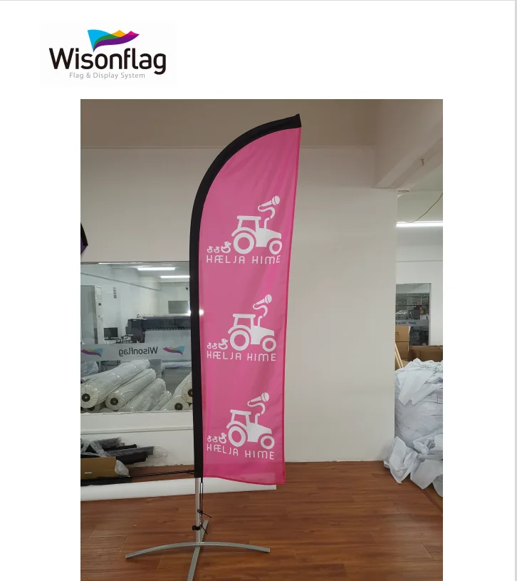 Hot selling 2.8m All Aluminum Pole feather promotional usage advertising exhibition event flying banner and beach flag