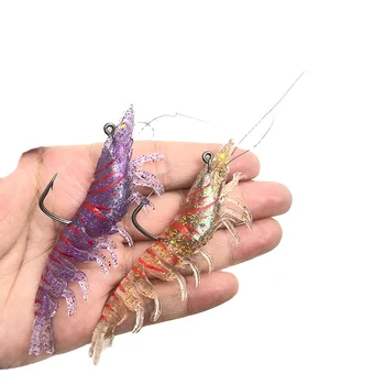 1Pcs Printed PVC King Prawn Soft Rig Lure with Glow in the Dark Pre-Rigged Bait for Saltwater Fish Lure Fishing – Soft Lure – view 5
