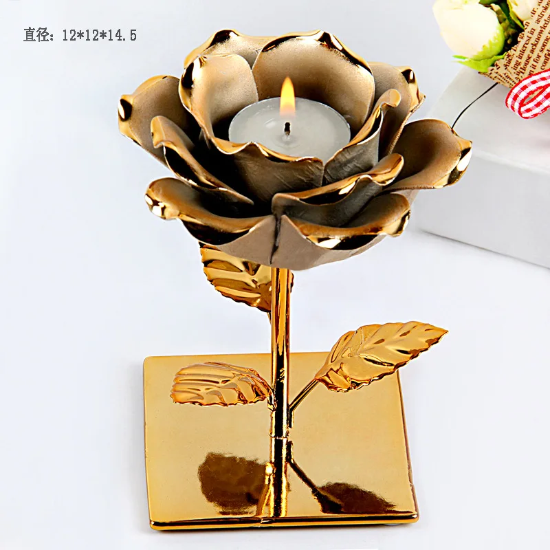 Hotsale Iron Art Ceramic Petal Home Candle Holder Decoration Fine Gift