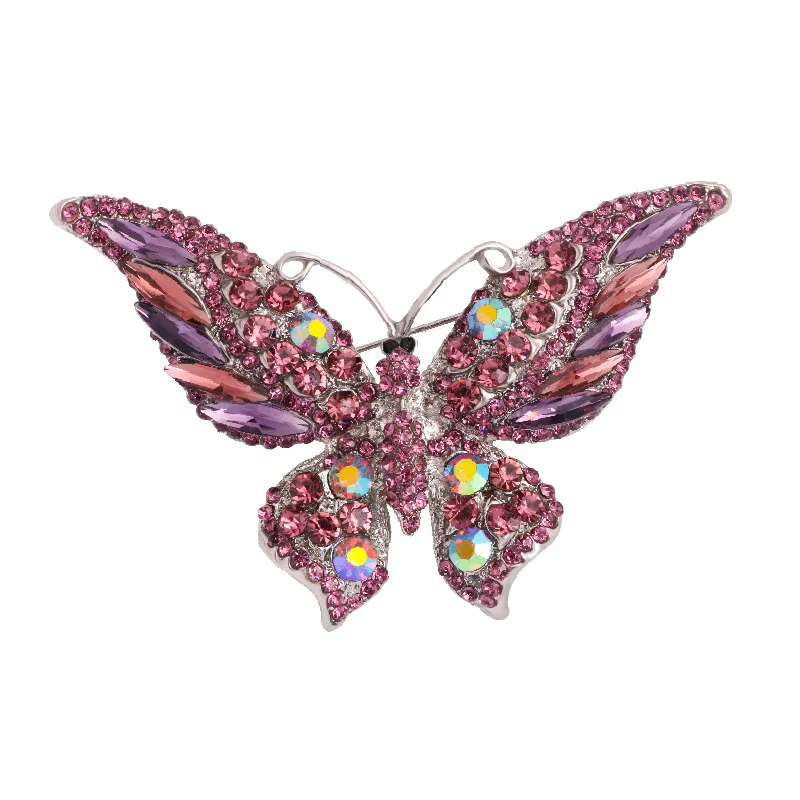 JOYWIKO Large Crystal Rhinestone Butterfly Brooch - Elegant Lapel Pin For Women's Dresses & Jackets 12 thumbnail image