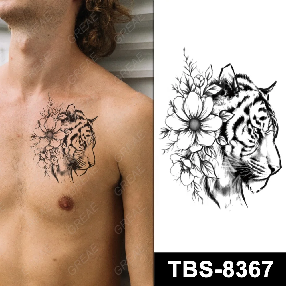 Waterproof Temporary Tattoo Stickers Tiger Crown Stars Lion Rose Wolf Flash  Tatto For Women Men Arm Body Art Fake Sleeve Tattoos  Temporary Tattoos   AliExpress
