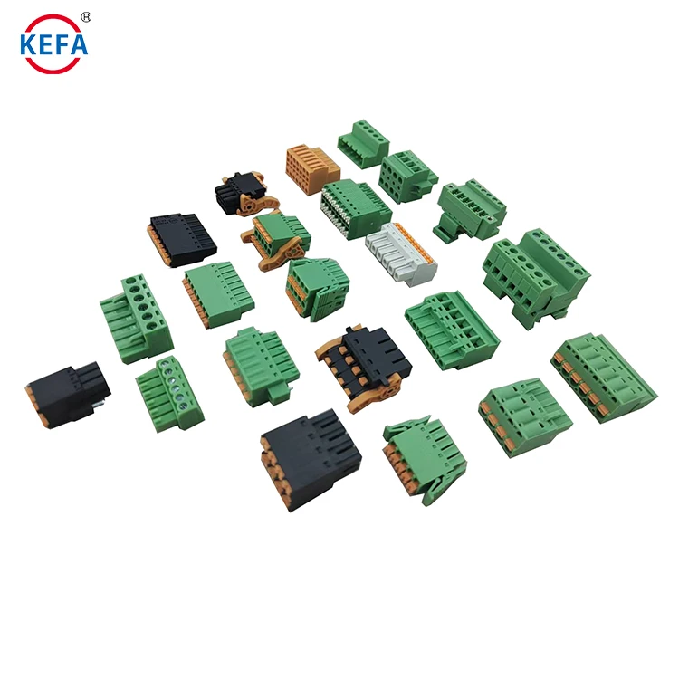 Kefa 3.81mm 3.5mm 7.62mm PCB 取り外し可能なワイヤー対ボードターミナル グリーンコネクター 差込式ネジターミナルブロック