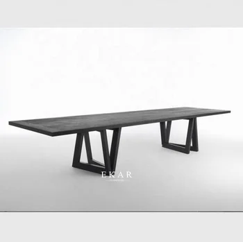 Customized Luxury Long Large Wooden Dining Table Set Design 2022 New Nordic Contemporary Dining Room Furniture Meeting Table