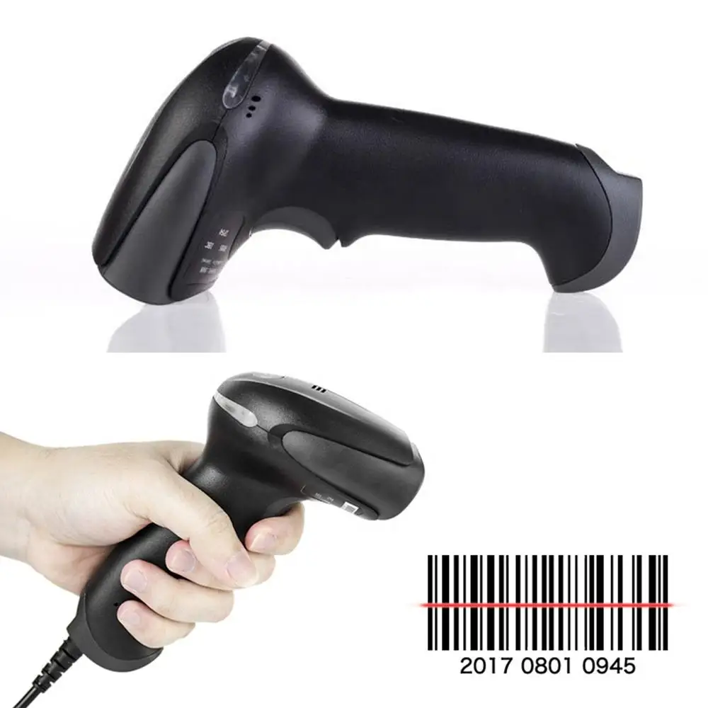 Laser CCD Warehouse Express Wired USB Barcode Scanner 2000Mah Handheld 1D 2D QR Wireless Barcode Scanner