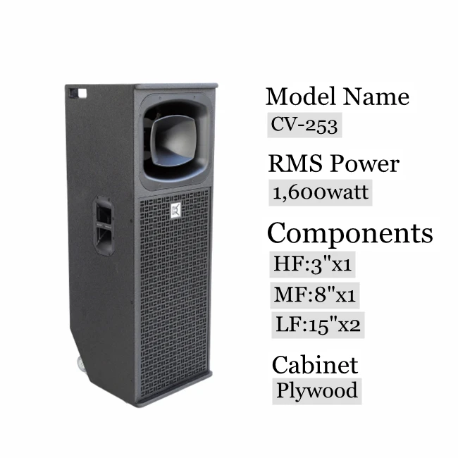 Red Horn Loaded Three Way Full Range Loudspeaker Dj Speaker