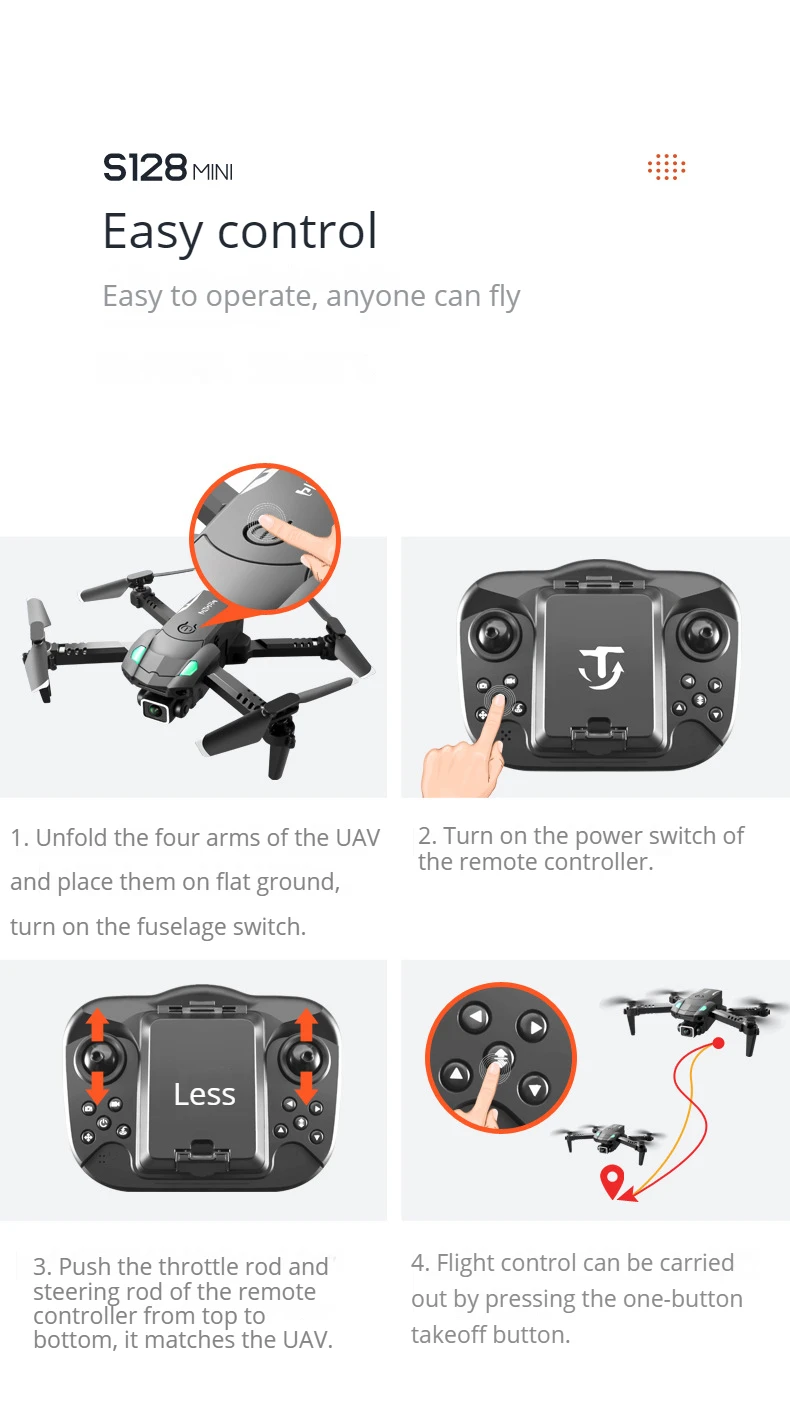 S128 Amazon Best Sell Rc Quadcopters & Multirotors 4k Hd Aerial Photography Folding Remote