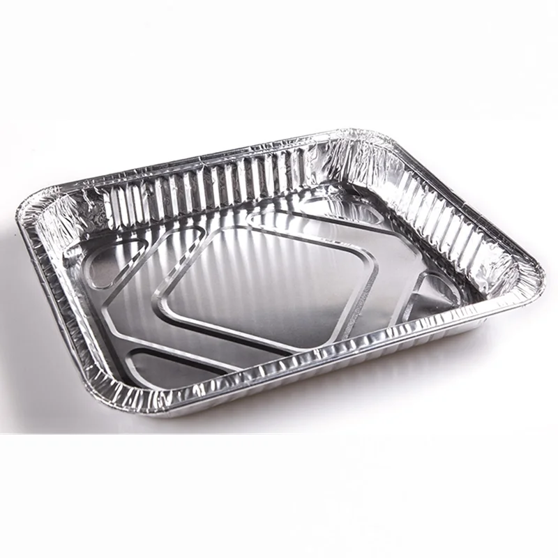 product newest custom 2100ml silver aluminum foil baking tray for food packaging microwave safe and disposable take away container-4